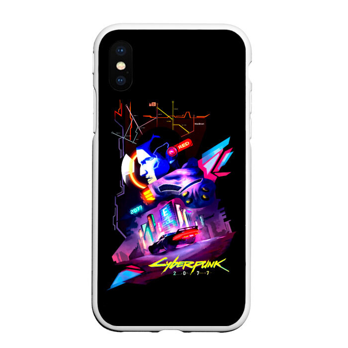 Чехол для iPhone XS Max матовый Cyberpunk 2077 фото