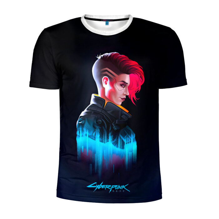 Мужская футболка 3D спортивная Cyberpunk 2077 фото