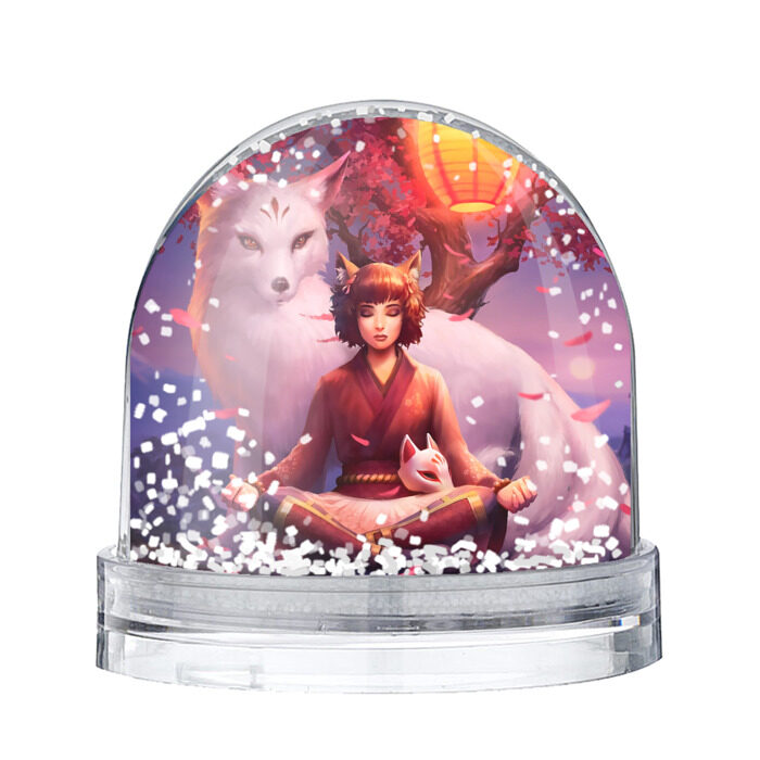 Снежный шар Девушка-лиса фото