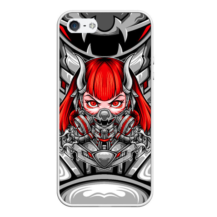 Чехол для iPhone 5/5S матовый Девушка в маске фото