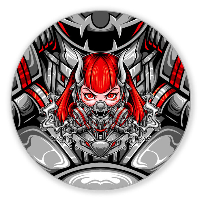 Коврик для мышки круглый Девушка в маске фото