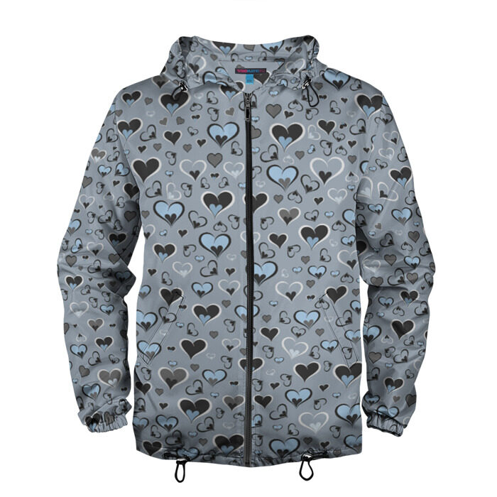 Мужская ветровка 3D Litle hearts фото