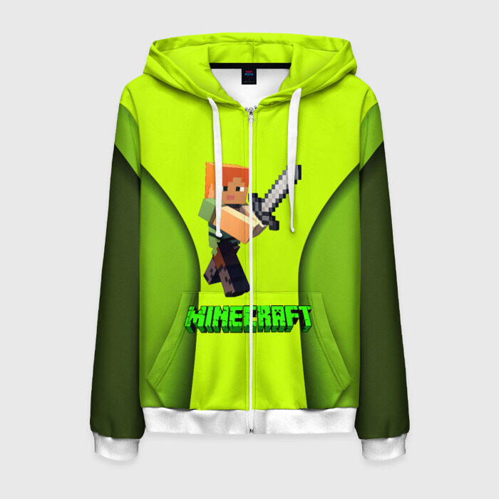 Мужская толстовка 3D на молнии Minecraft (S) фото
