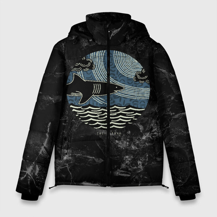 Мужская зимняя куртка 3D Акула фото