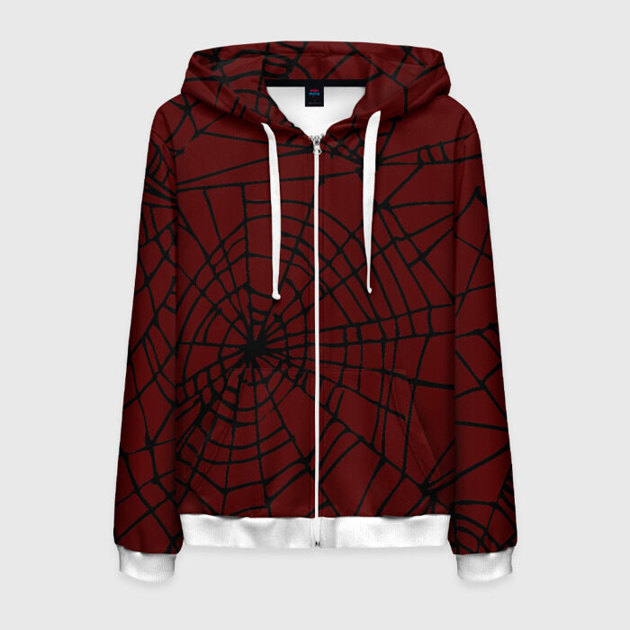 Мужская толстовка 3D на молнии Crimson Web фото