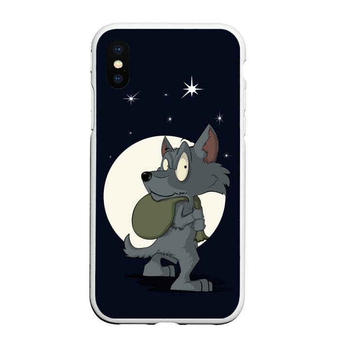 Чехол для iPhone XS Max матовый Серый волчонок фото