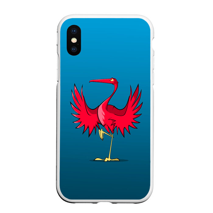 Чехол для iPhone XS Max матовый Красный журавль фото