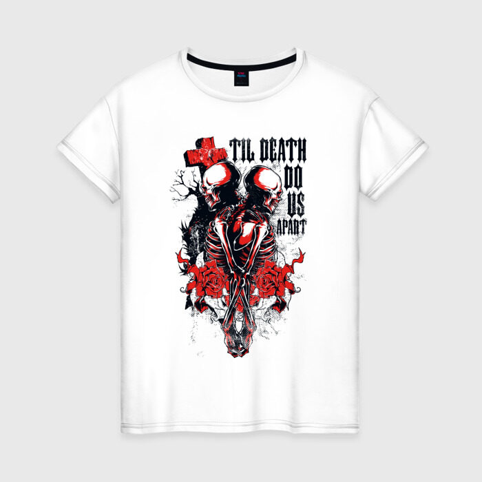 Женская футболка хлопок Skull Death фото