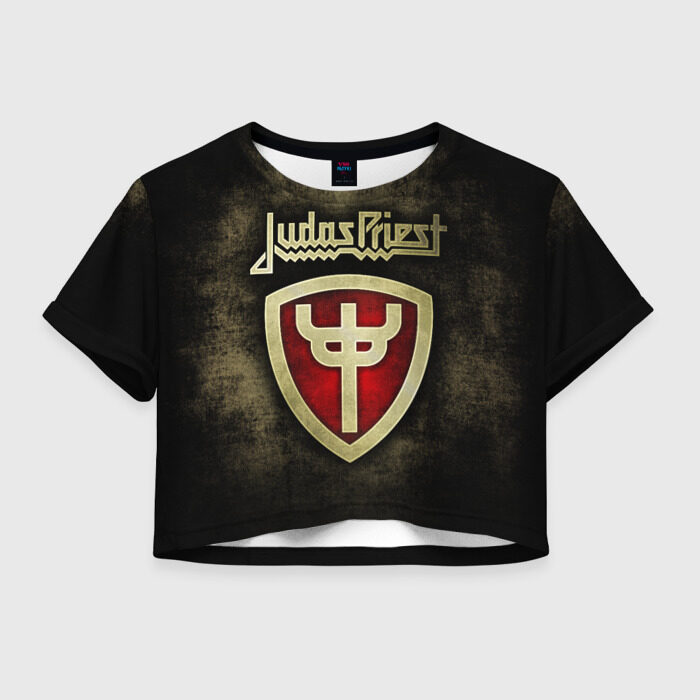 Женская футболка Crop-top 3D JUDAS PRIEST фото