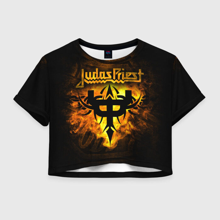 Женская футболка Crop-top 3D JUDAS PRIEST фото