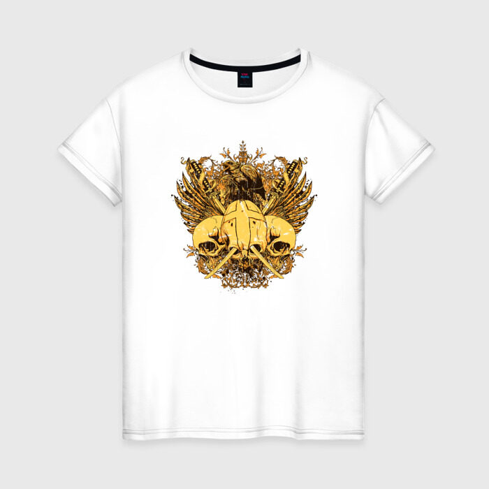 Женская футболка хлопок Skull фото