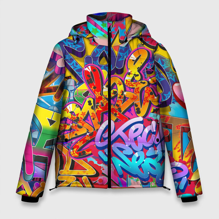 Мужская зимняя куртка 3D Граффити фото