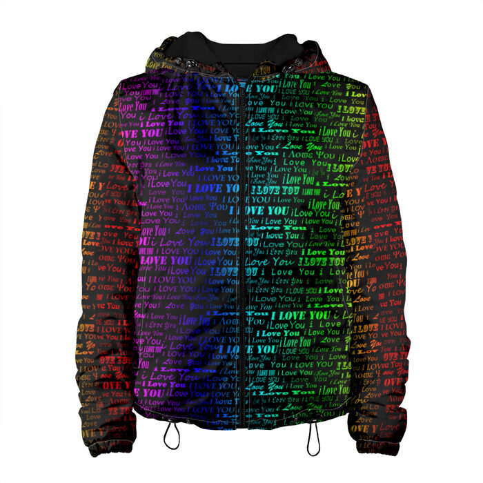 Женская куртка 3D I love You Неон фото