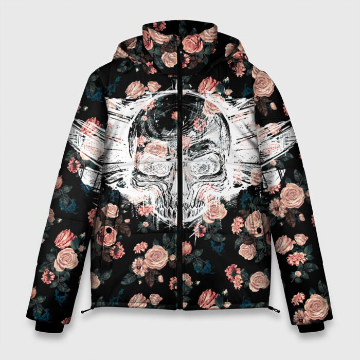 Мужская зимняя куртка 3D Death and roses фото