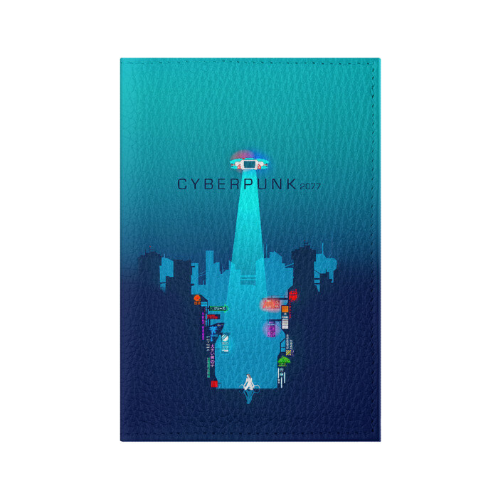 Обложка для паспорта матовая кожа NIGHT CITY Cyberpunk 2077 фото