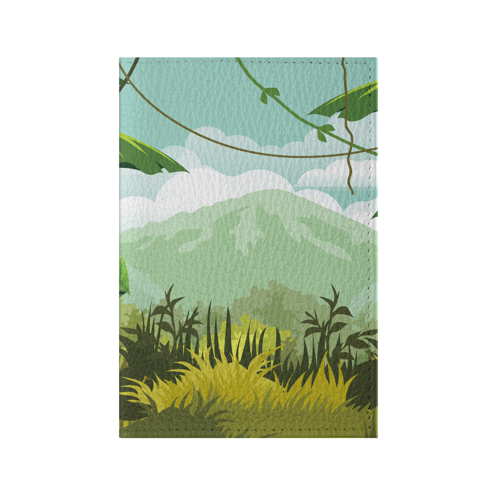 Обложка для паспорта матовая кожа Тропики фото