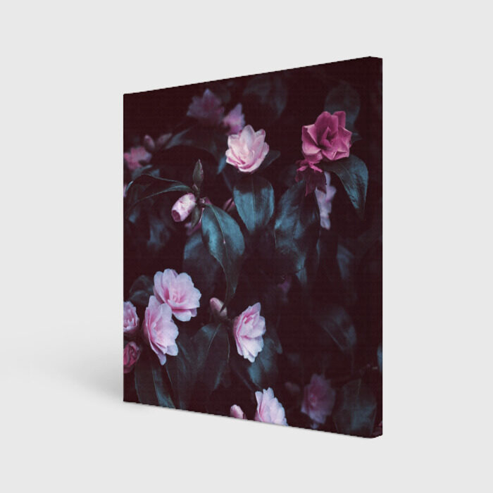 Холст квадратный Розовые цветы фото