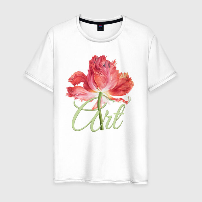 Мужская футболка хлопок Flower art фото