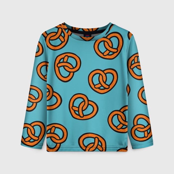 Детский лонгслив 3D Крендели фото