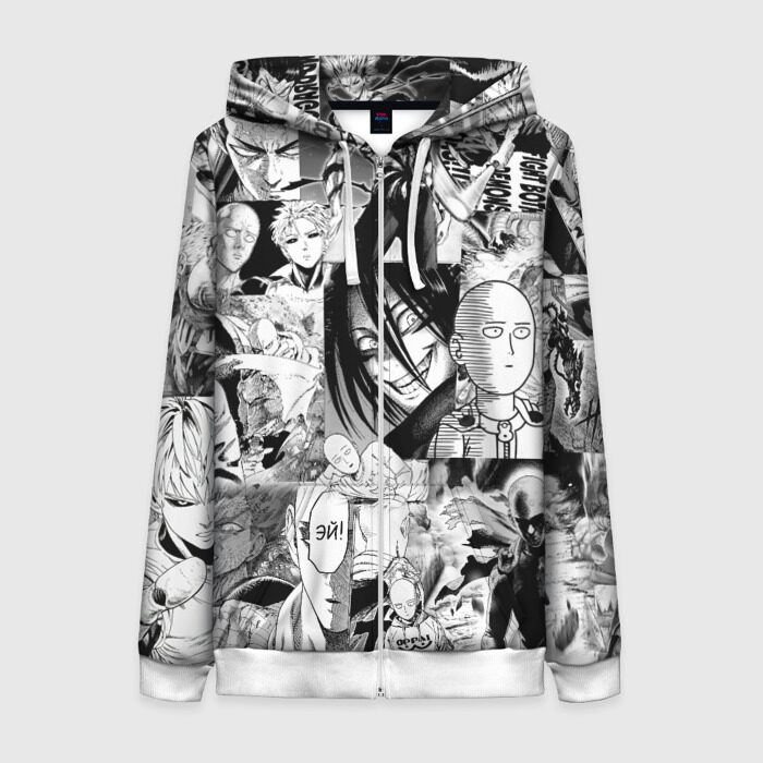 Женская толстовка 3D на молнии One-Punch Man (Ванпачмен) фото