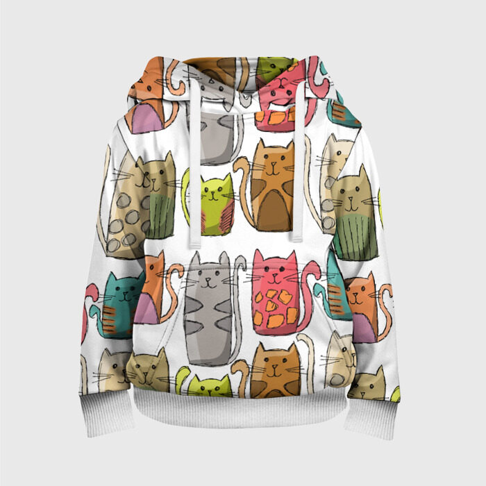 Детская толстовка 3D Котейки фото