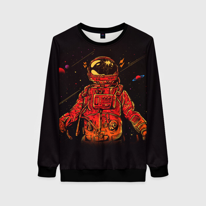 Женский свитшот 3D Отчаянный Космонавт фото