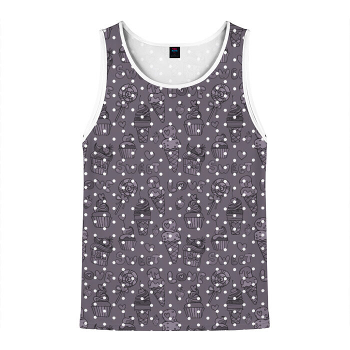 Мужская майка 3D LOVE SWEET monogram dark фото