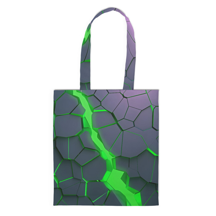 Шоппер 3D ЗЕЛЕНЫЙ РАЗЛОМ | 3Д РАЗЛОМ фото