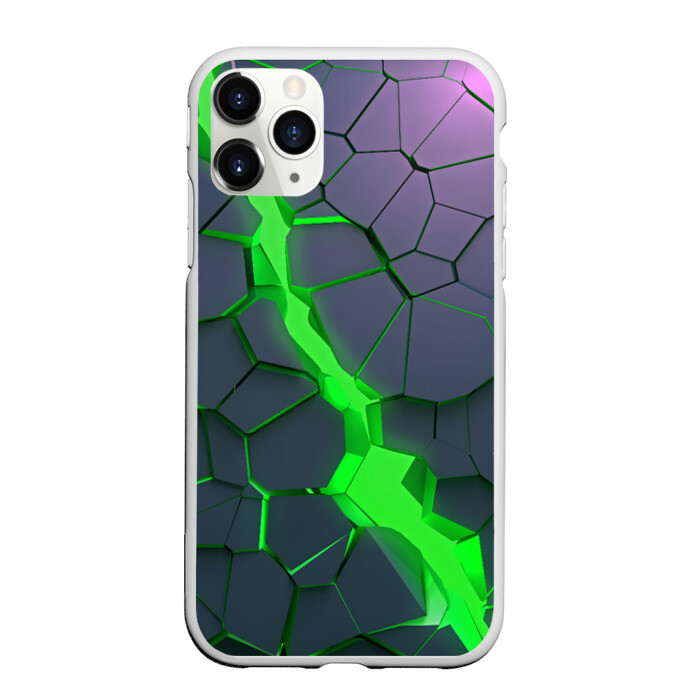 Чехол для iPhone 11 Pro матовый ЗЕЛЕНЫЙ РАЗЛОМ | 3Д РАЗЛОМ фото
