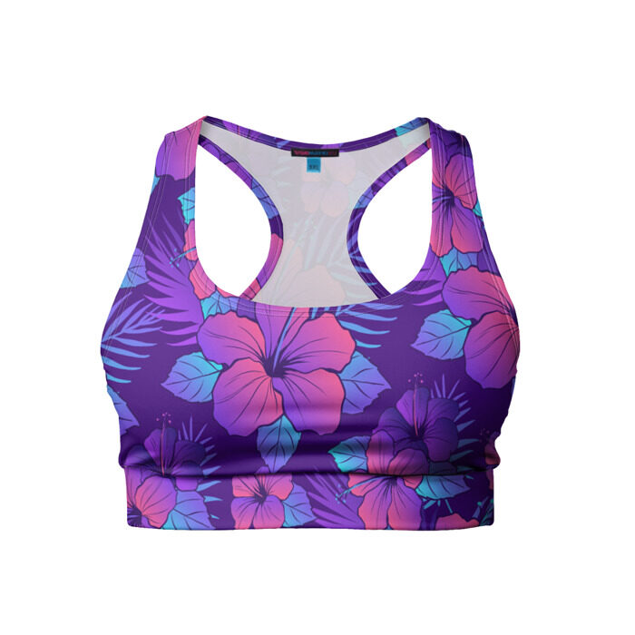 Женский спортивный топ 3D Цветы паттерн фото