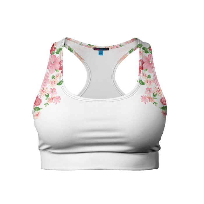 Женский спортивный топ 3D Цветы фото