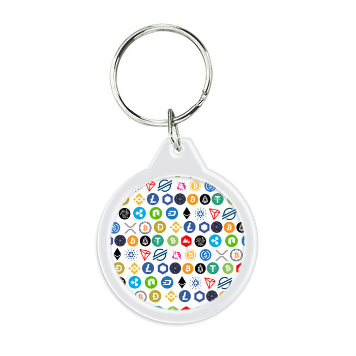 Брелок круглый BITCOIN PATTERN | БИТКОИН(Z) фото