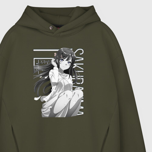 Мужское худи Oversize хлопок Маи Сакураджима фото
