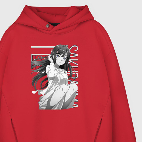 Мужское худи Oversize хлопок Маи Сакураджима фото