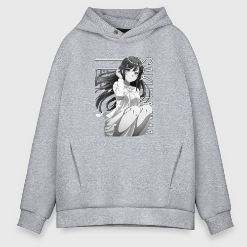 Мужское худи Oversize хлопок Маи Сакураджима фото