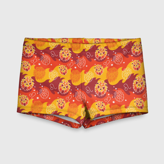 Детские купальные плавки 3D Лев фото