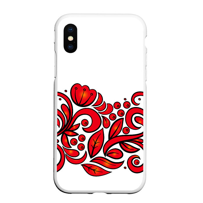 Чехол для iPhone XS Max матовый ХОХЛОМА фото