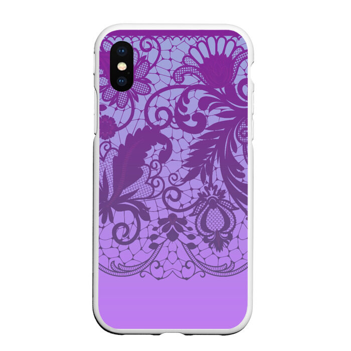 Чехол для iPhone XS Max матовый Кружево фото