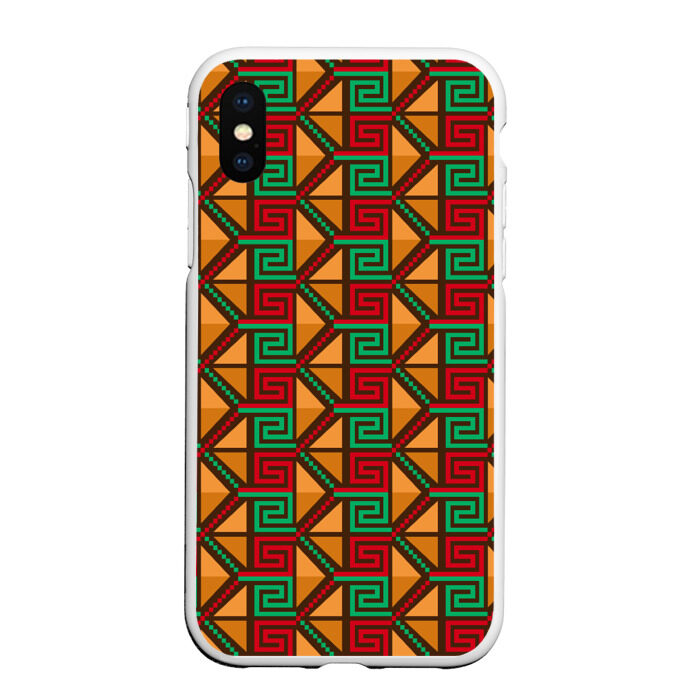 Чехол для iPhone XS Max матовый Узор коренных индейцев америки фото