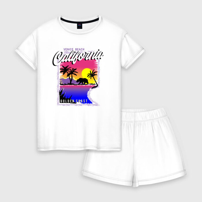 Женская пижама с шортиками хлопок California фото