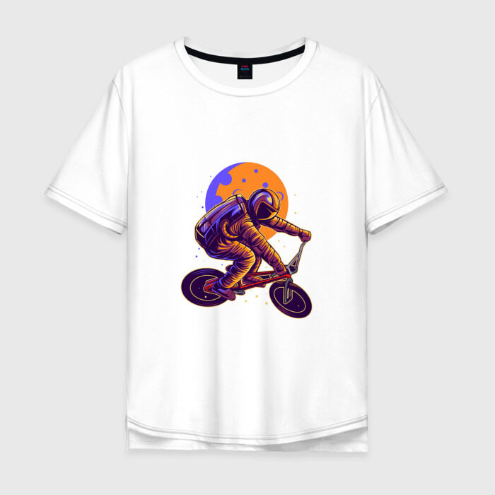 Мужская футболка хлопок Oversize Space Bike фото
