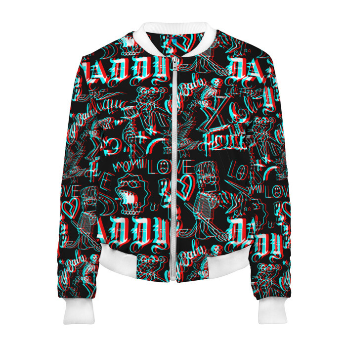 Женский бомбер 3D Lil Peep | Glitch  фото