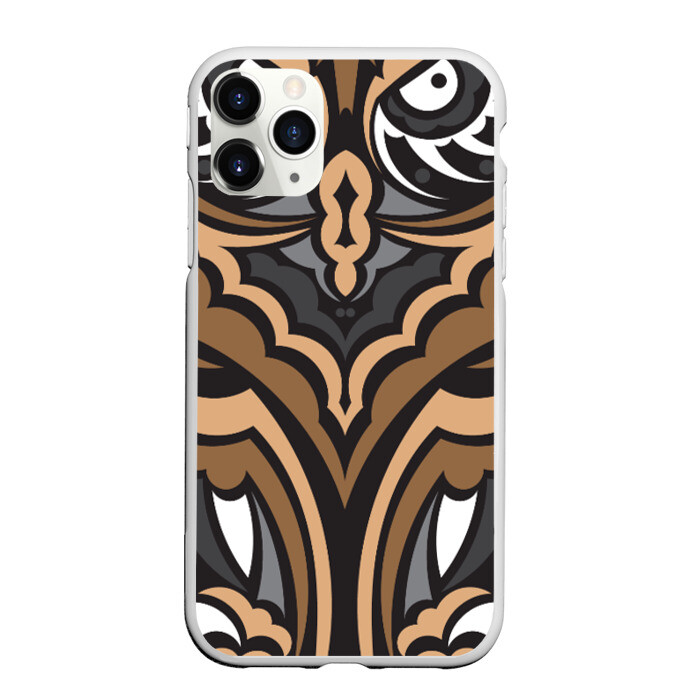 Чехол для iPhone 11 Pro матовый Сова из узоров полинезии фото