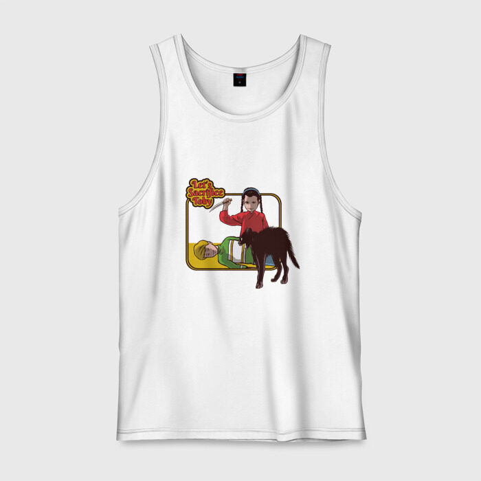 Мужская майка хлопок Жертвоприношение прикол фото