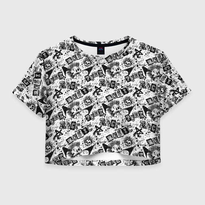 Женская футболка Crop-top 3D PUNK ROCK фото
