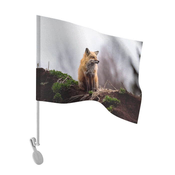 Флаг для автомобиля Лиса фото