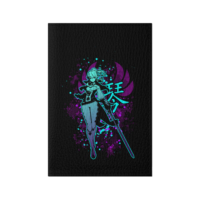 Обложка для паспорта матовая кожа GENSHIN IMPACT, ДЖИНН фото