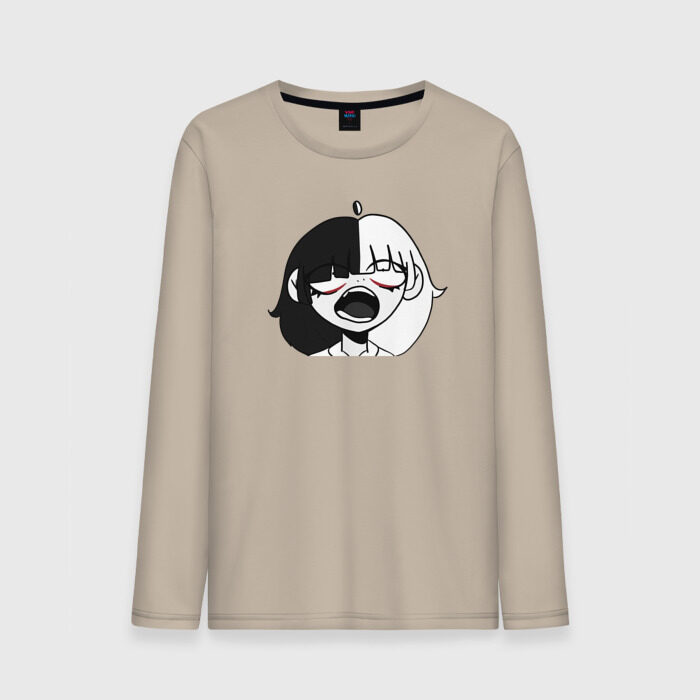 Мужской лонгслив хлопок Кричащая аниме девушка фото