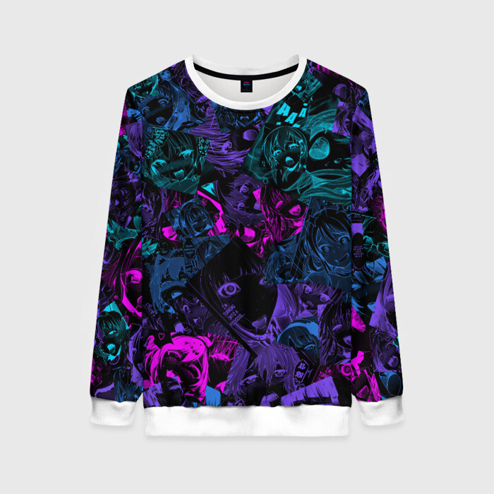Женский свитшот 3D Neon Ahegao фото