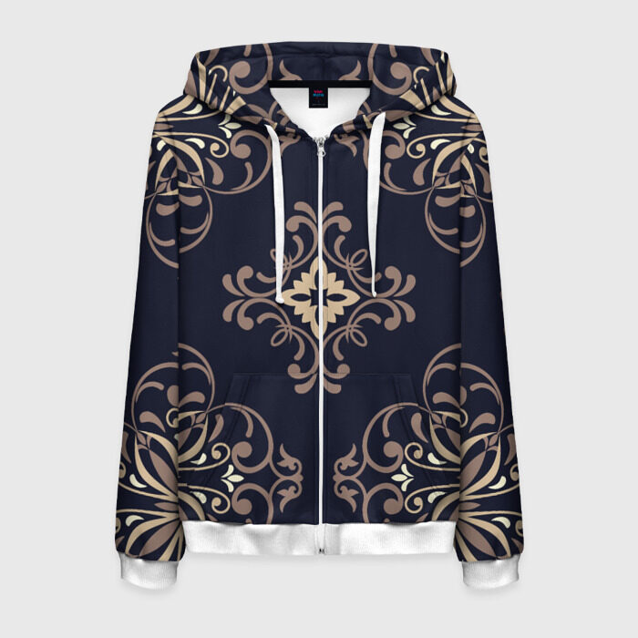 Мужская толстовка 3D на молнии цветник фото